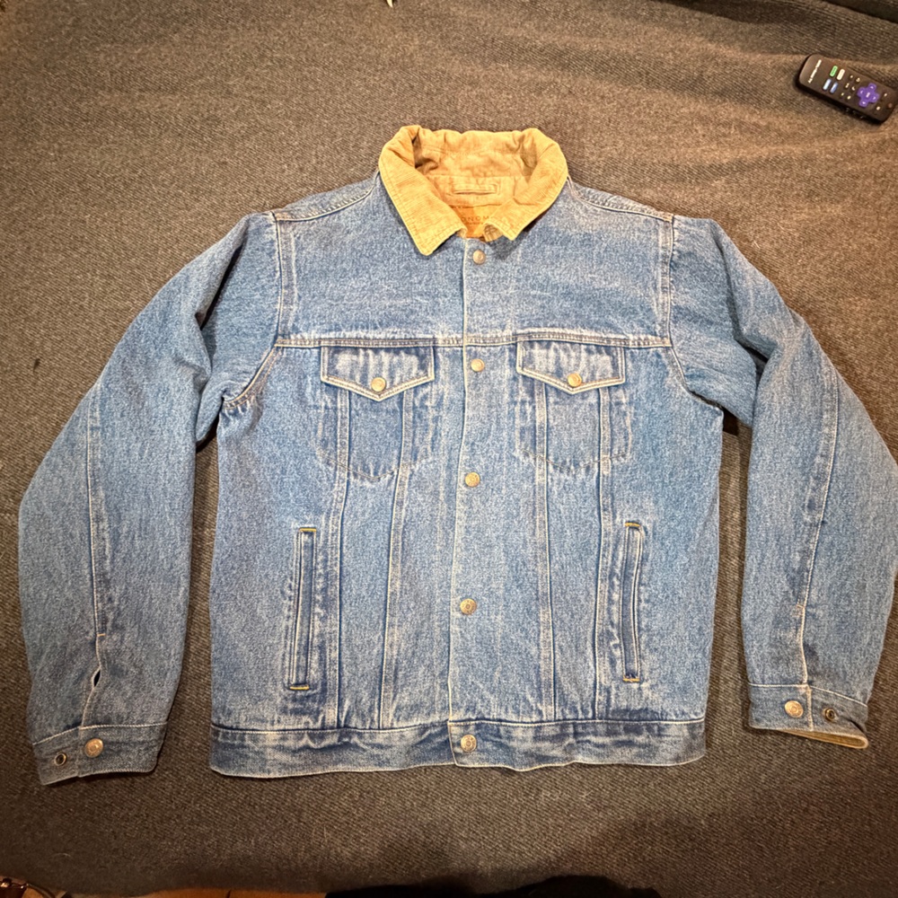 Men's Sonoma Blue Denim Jacket with Tan corduroy Collar medium